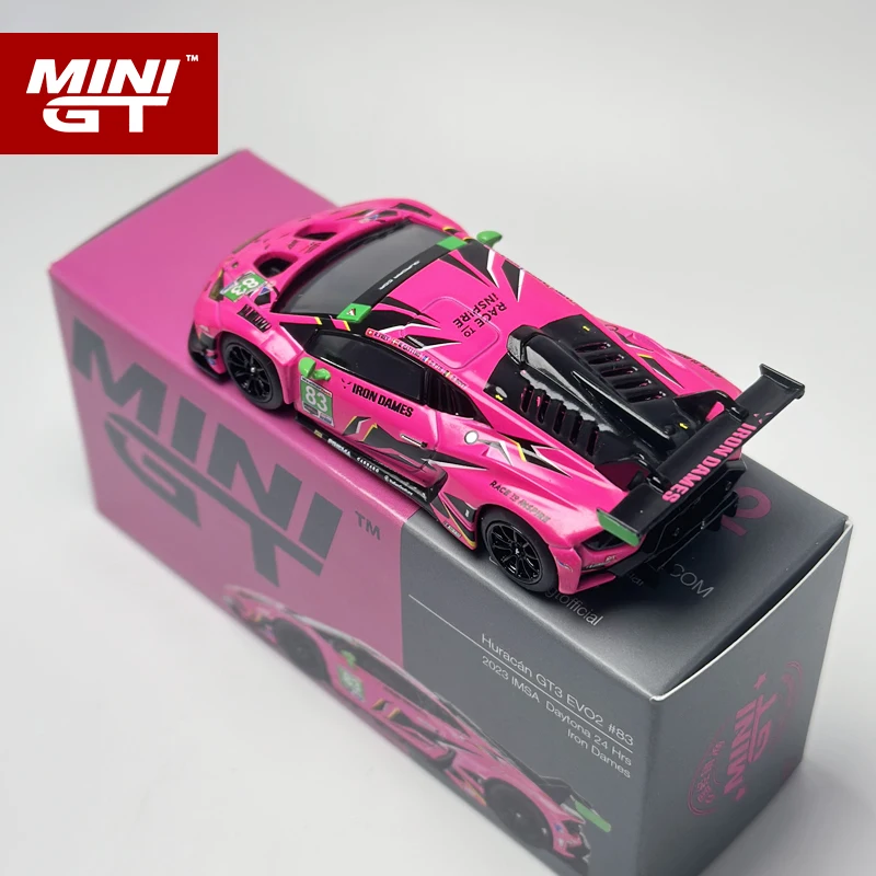 MINIGT 1:64 Pink Huracan GT3 EVO2 #83 alloy car model 772