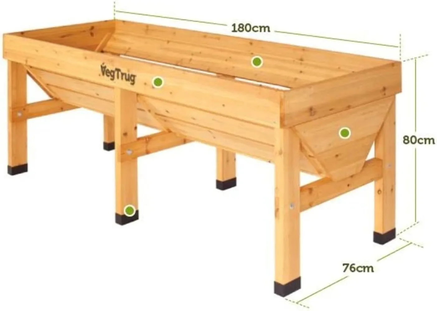VTNMD 0367 USA 1.8m Raised Planter, large, Natural,lightweight, and irresistible planter is super easy to work with