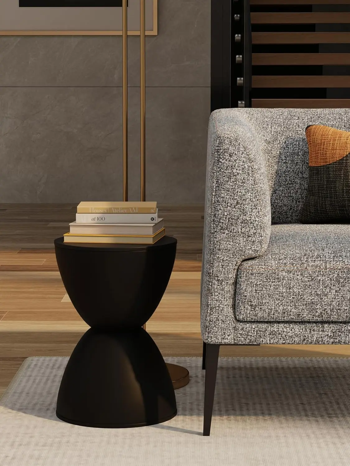 Outdoor Stool or Table Modern Hourglass Design UV-Protected Plastic Lightweight and Durable  Ideal