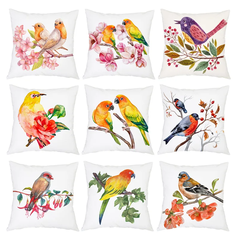 Primavera Cute Parrot Federa Morty Lover Bird Federa 40X40 Cm Soggiorno Decorazione Boho Decor Cuscino Divano 40X40 45X45 Cm