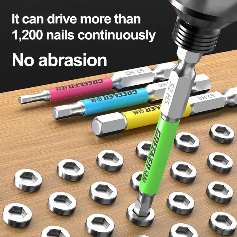 GREENERY Rainbow Hex Key Allen Wrench Screwdriver Bit Set Electric Power Drill Color-Coded Strong Durable Magnetic Repair Tools - Image 4