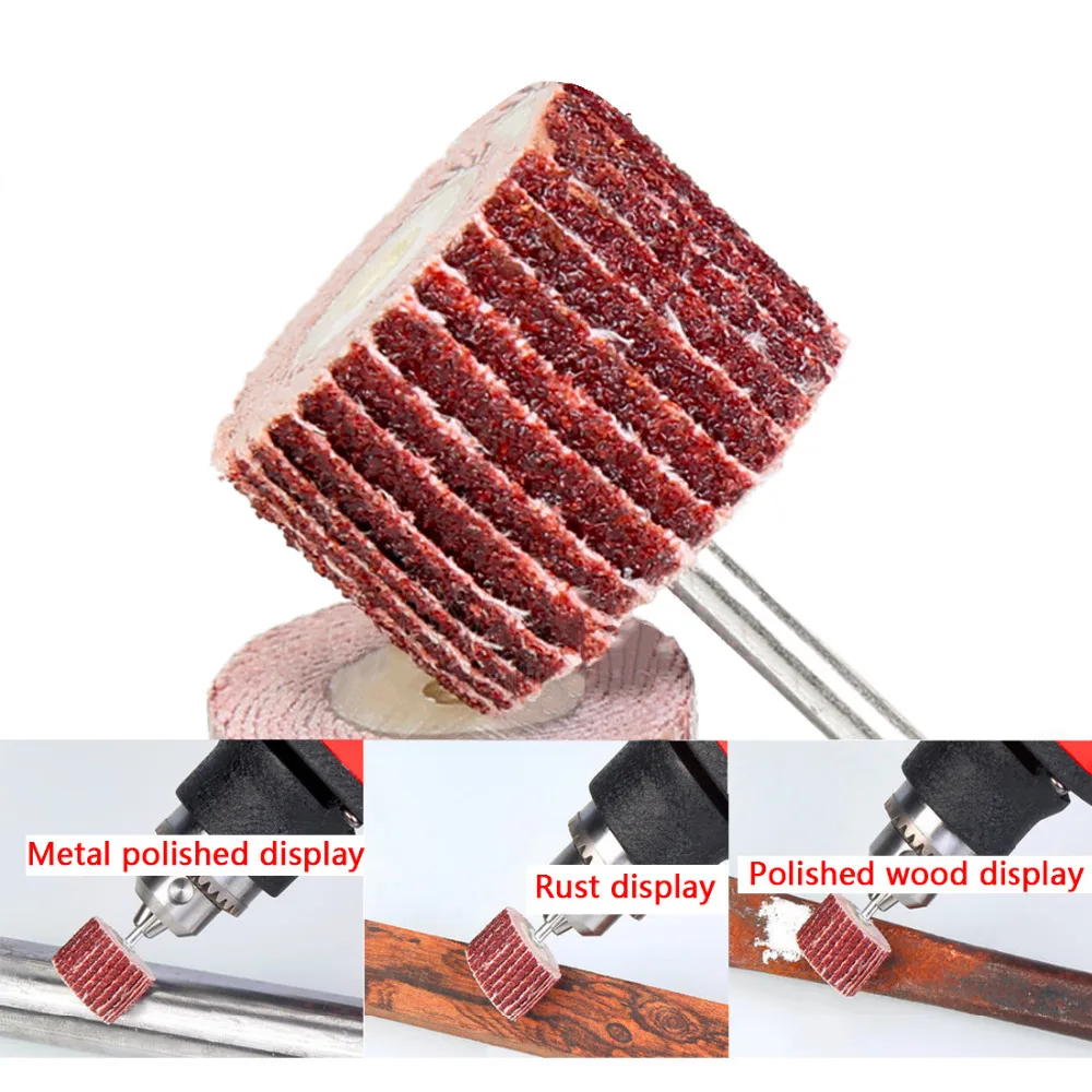 11PCS Sanding Flap Set with 3mm Shank Grinding Wheel Head Sander Abrasive Tools Sandpaper Rust Removal for Dremel Rotary Tools