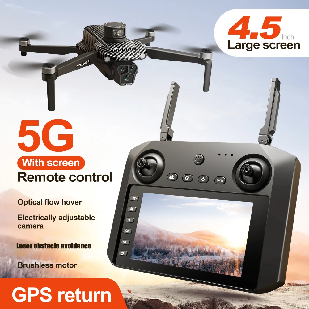 Vue aérienne prise par le drone professionnel U99/U33 MAX, paysage net grâce à la caméra 8K EIS