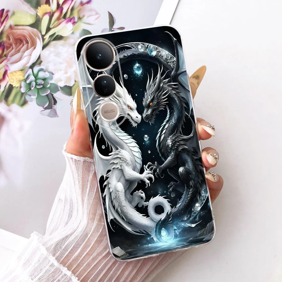 Luxury Bow Flowers Painted Soft Silicone Phone Case Cover