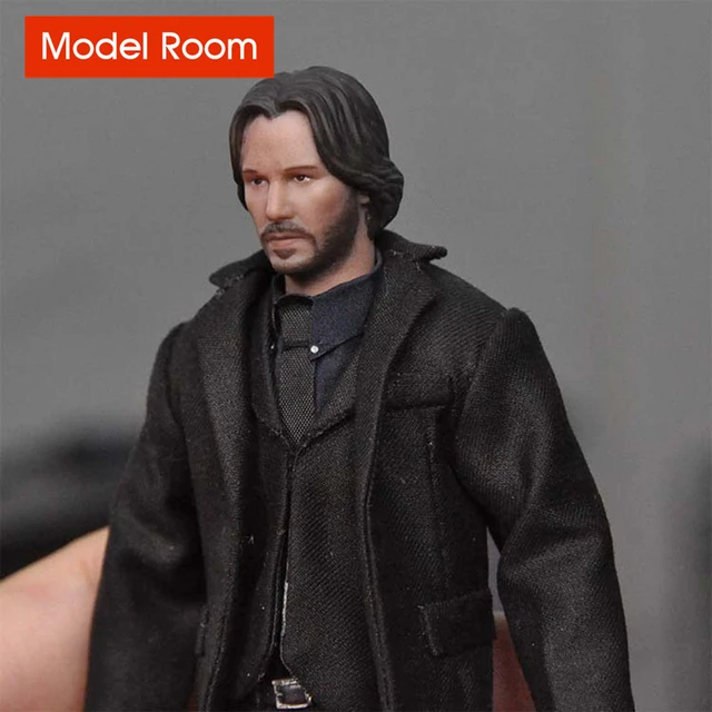 1/12 Keanu Reeves Head Sculpt PVC Male Soldier Head Carving Model Fit 6''  Mezco Action