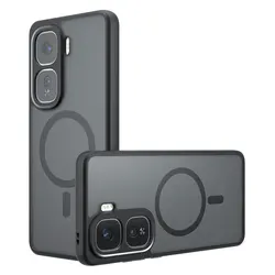 Magsafe Matte Shockproof Magnetic Acrylic Back Case for Vivo iQOO Neo10 Pro+ (China) (Black)