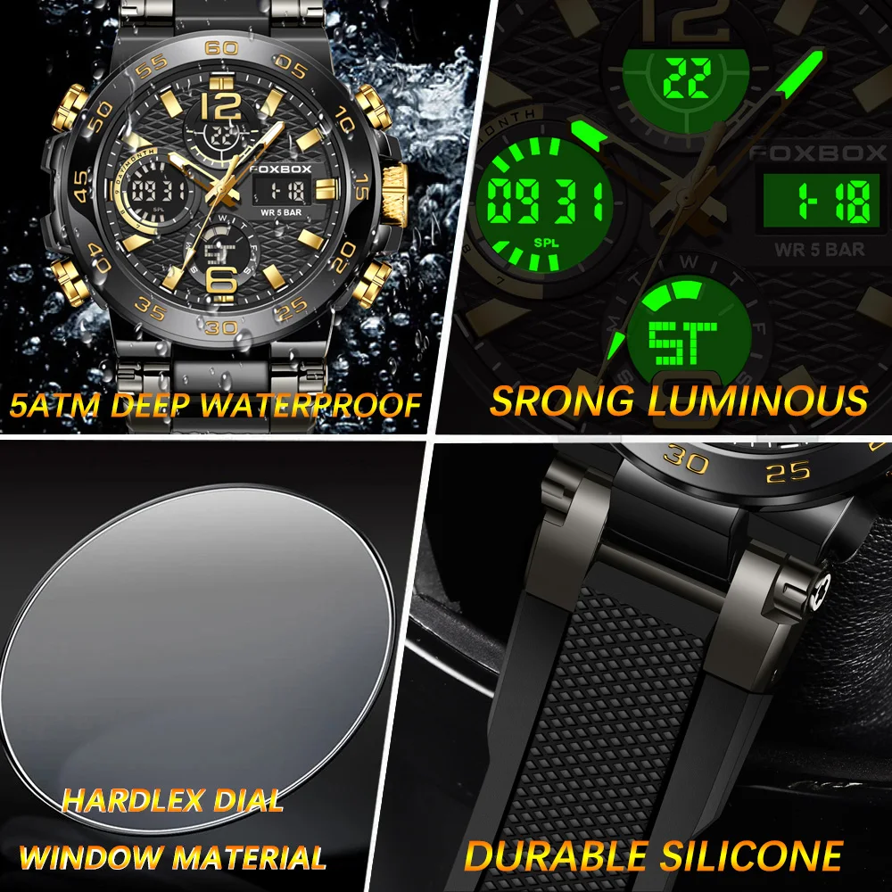 LIGE DESIGN LCD ÷   ߱ ð, 5ATM  и͸  ոð, Relogio Masculino + ڽ