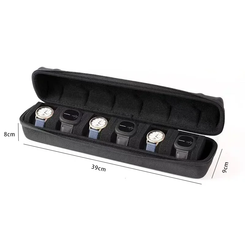 Luxury Black Watch Travel Roll Case - Shockproof Storage & Display Organizer