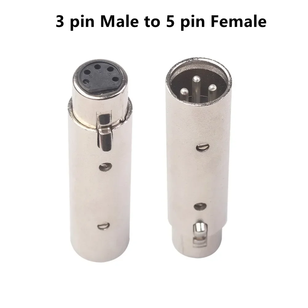 3Pin XLR To 5Pin DMX Metal Cased Converter Audio Lighting Adapter 3 Pin Male To 5 Pin Female 3 Female 5 Male Connect audio adapter audio adapter set