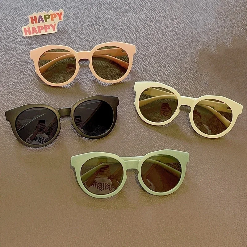 New Kids Cute Checker Panel Color Round UV400 Sunglasses Baby Girls Outdoor Sun Protection Sunglasses Children Sun Glasses
