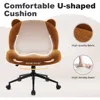 Armless Office Desk Chair with Wheels,Ergonomic Criss Cross Legged Computer Chair with Fabric Padded 4