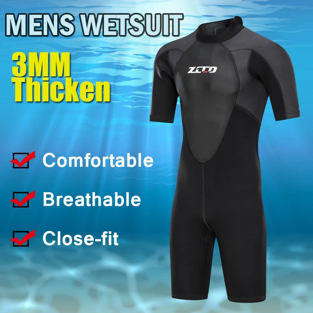

2023 New 3MM Neoprene Wetsuit Men Short Sleeve Scuba Wetsuit Surfing UV Protection Warm Snorkeling Full Body Diving Surfing Suit