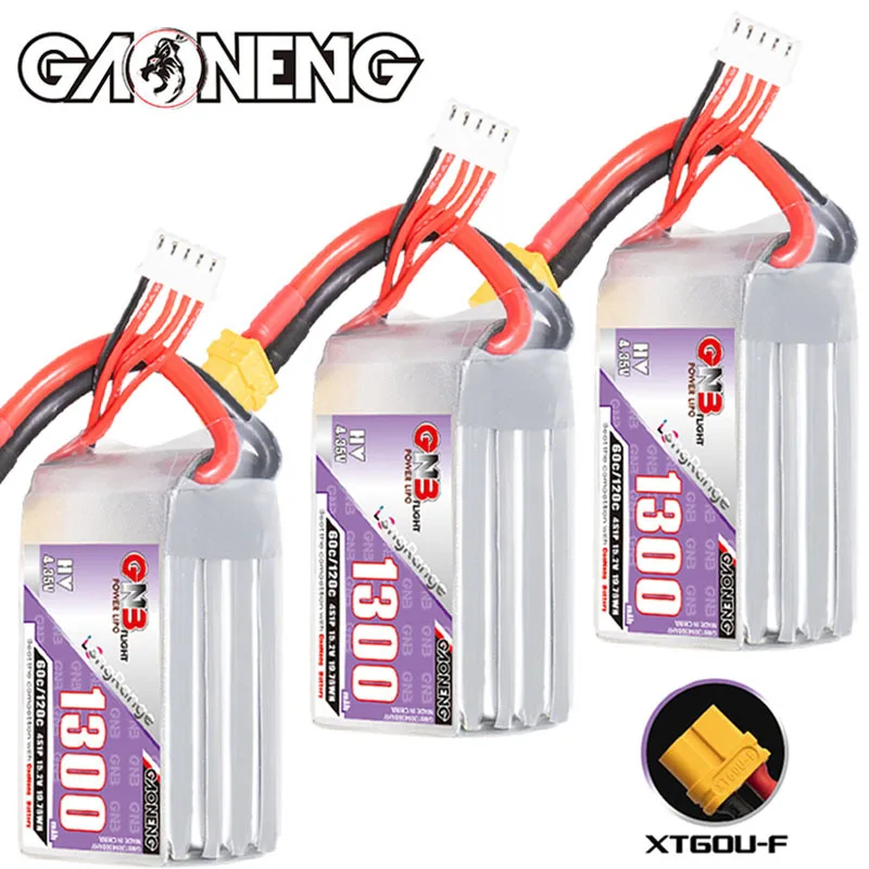 

HV MAX 120c GNB 15.2v 1300mAh Lipo Battery For RC Helicopter Quadcopter FPV Racing Drone Spare Parts 4s Rechargeable Battery
