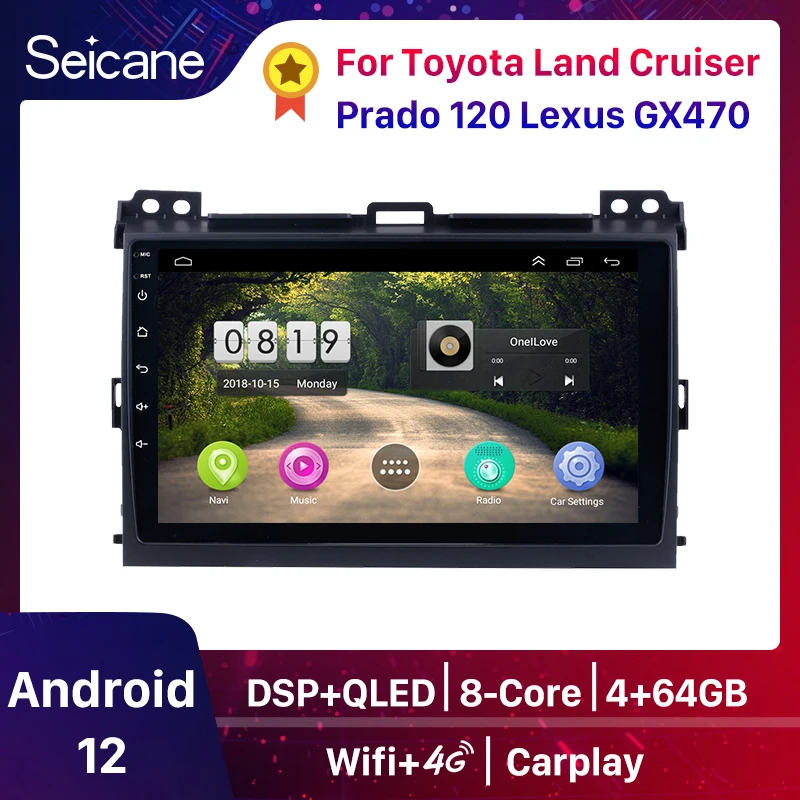 

Seicane 9" 2Din Android 10.0 Car Radio For 2007-2010 Toyota Prado Lexus gx470 Head Unit GPS Player Support DVR TPMS DAB+ wifi