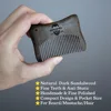 Gracemen Mini Pocket Beard Comb with Leather Case Handmade Premium Natural Dark Sandalwood Comb For Hair Beard Mustache 4