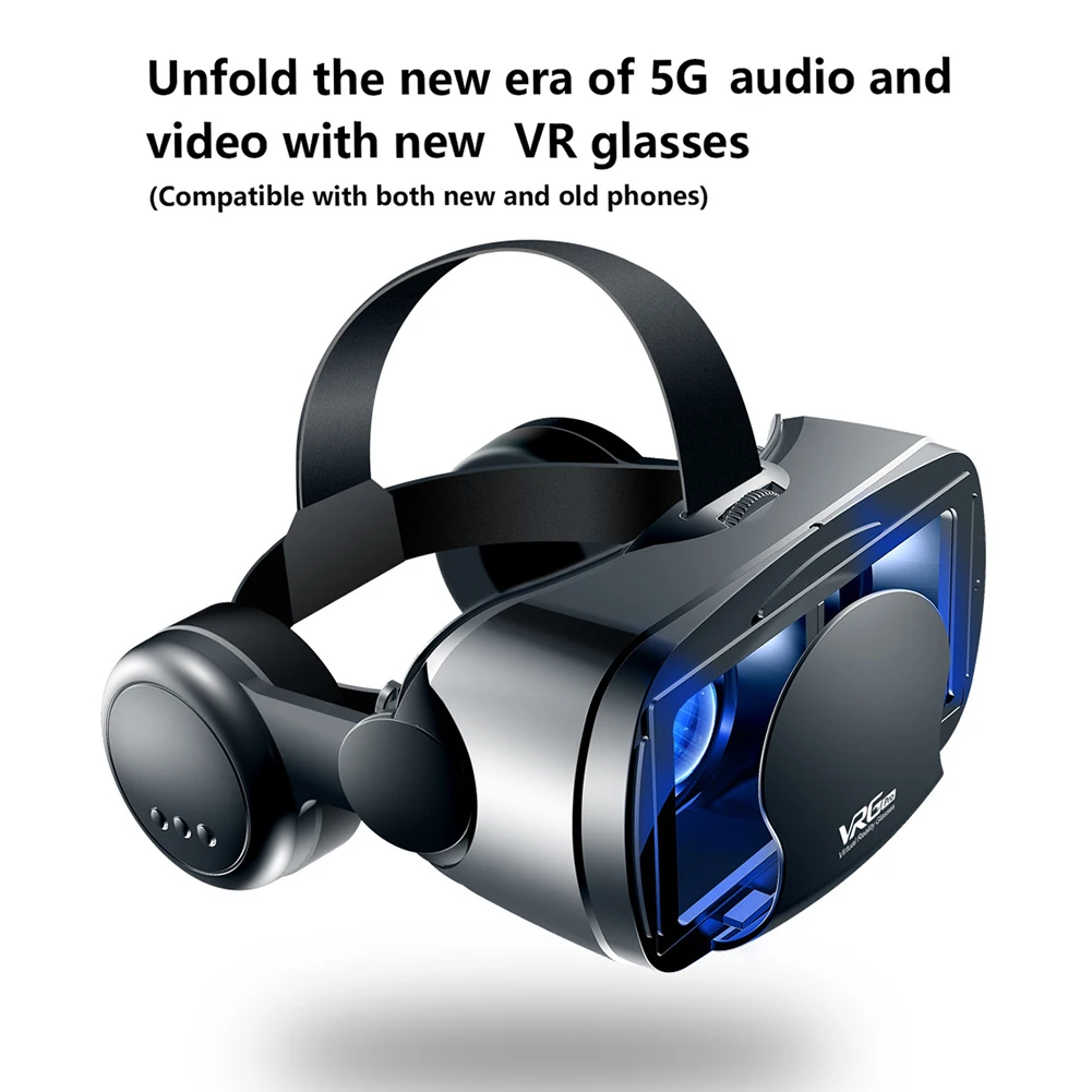 New VRG Pro + 3D VR Glasses Full-screen Durable Virtual Reality Glasses With A Large Headset For 5 To 7 Inches Smartphone