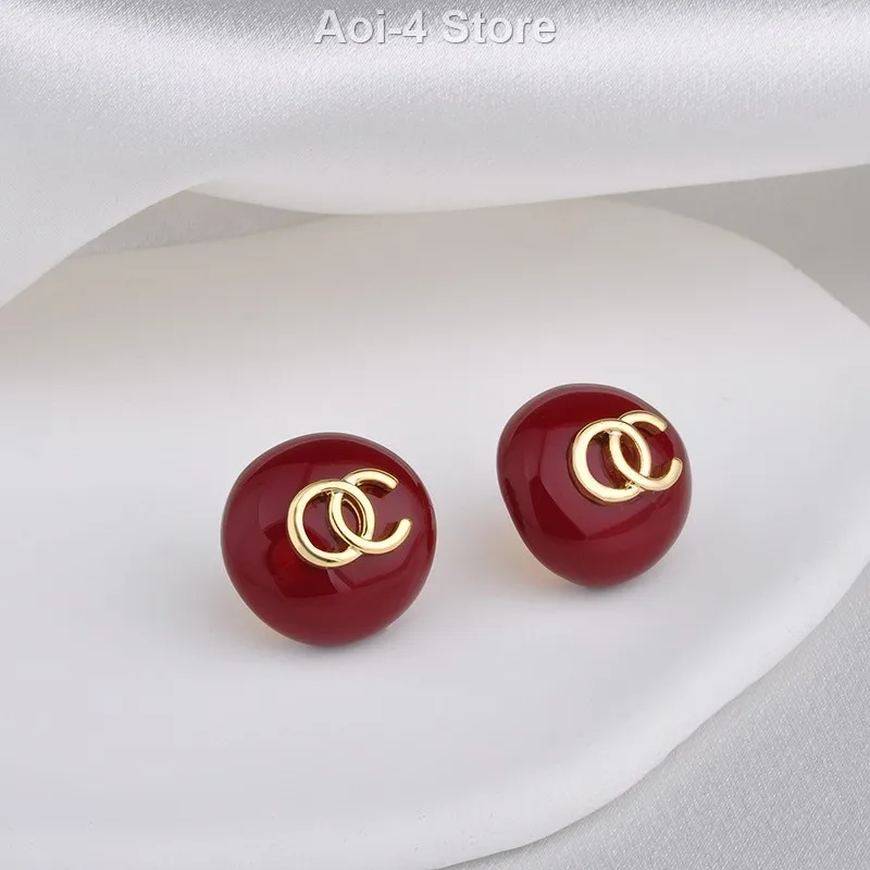 

European American Retro C Drop Oil Earrings Women's 2024 New Elegant Entry Luxury High Design Fashion Chic Party Stud