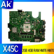X45c placa-mãe do portátil para asus x45vd x45v x45c placa-mãe original com 2gb 4gb ram hm76 hm70 uma