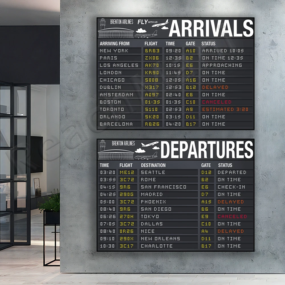 Arrivals Airport Departures Airplane Departure Arrival Airport Sign