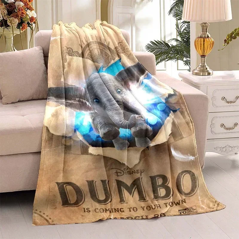 3D Printing DUMBO Cartoon Pattern Blanket Is Suitable for Sofa Cute Soft Flange Blanket Gifts 3
