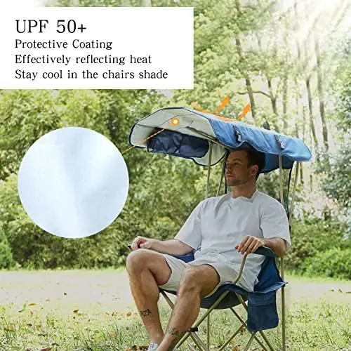 Chair with Canopy Shade,Portable Folding Chair with UPF 50+ Sun Shade,Cup  Holder,Side Pocket,Soccer Chair Adults for Camp,Beach, - AliExpress