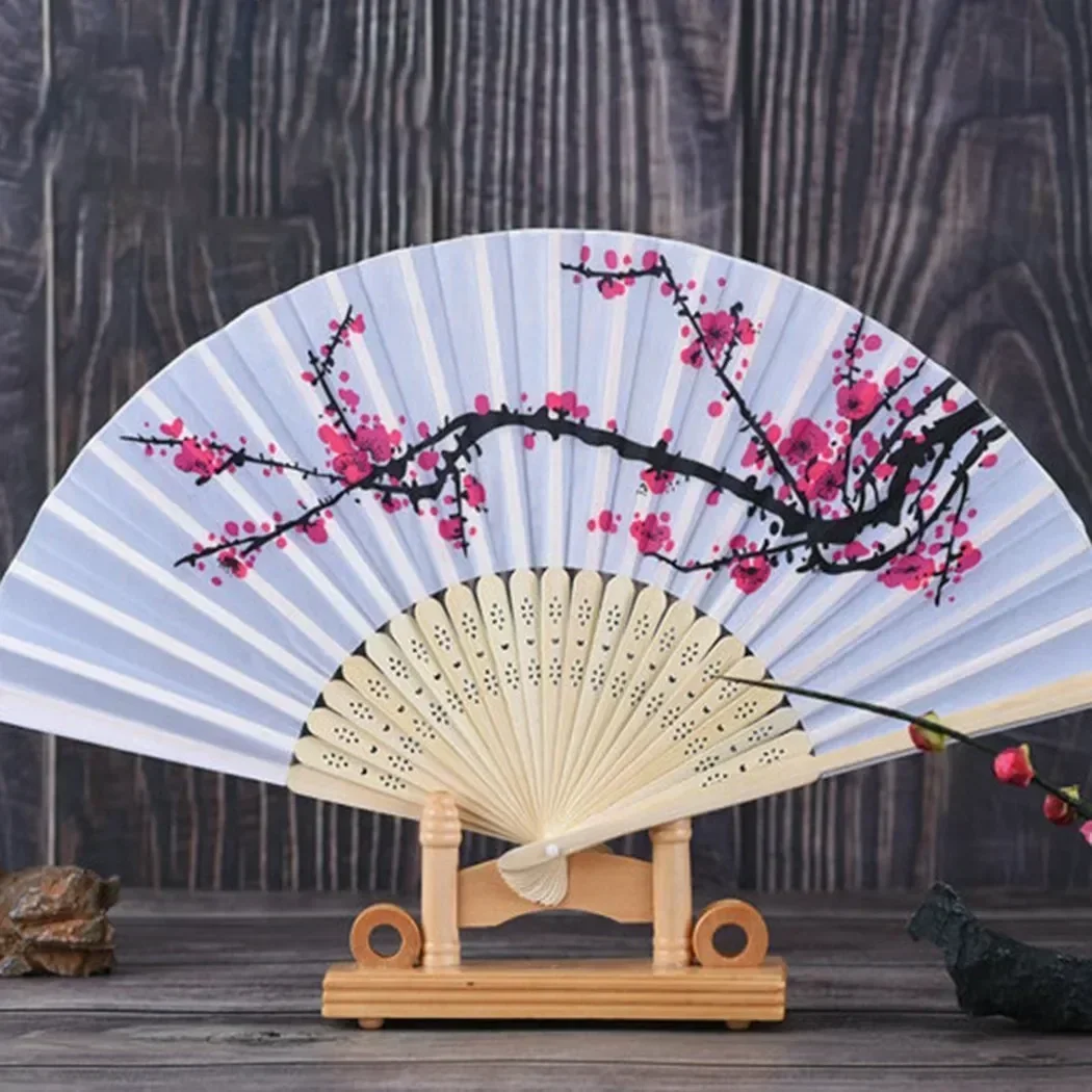 Folding Fan Cherry Blossom Fans Asian Wedding Favor Gift Party Reception Delicate Folding Japanese Style Fan Summer Decoration Bamboo 21cm