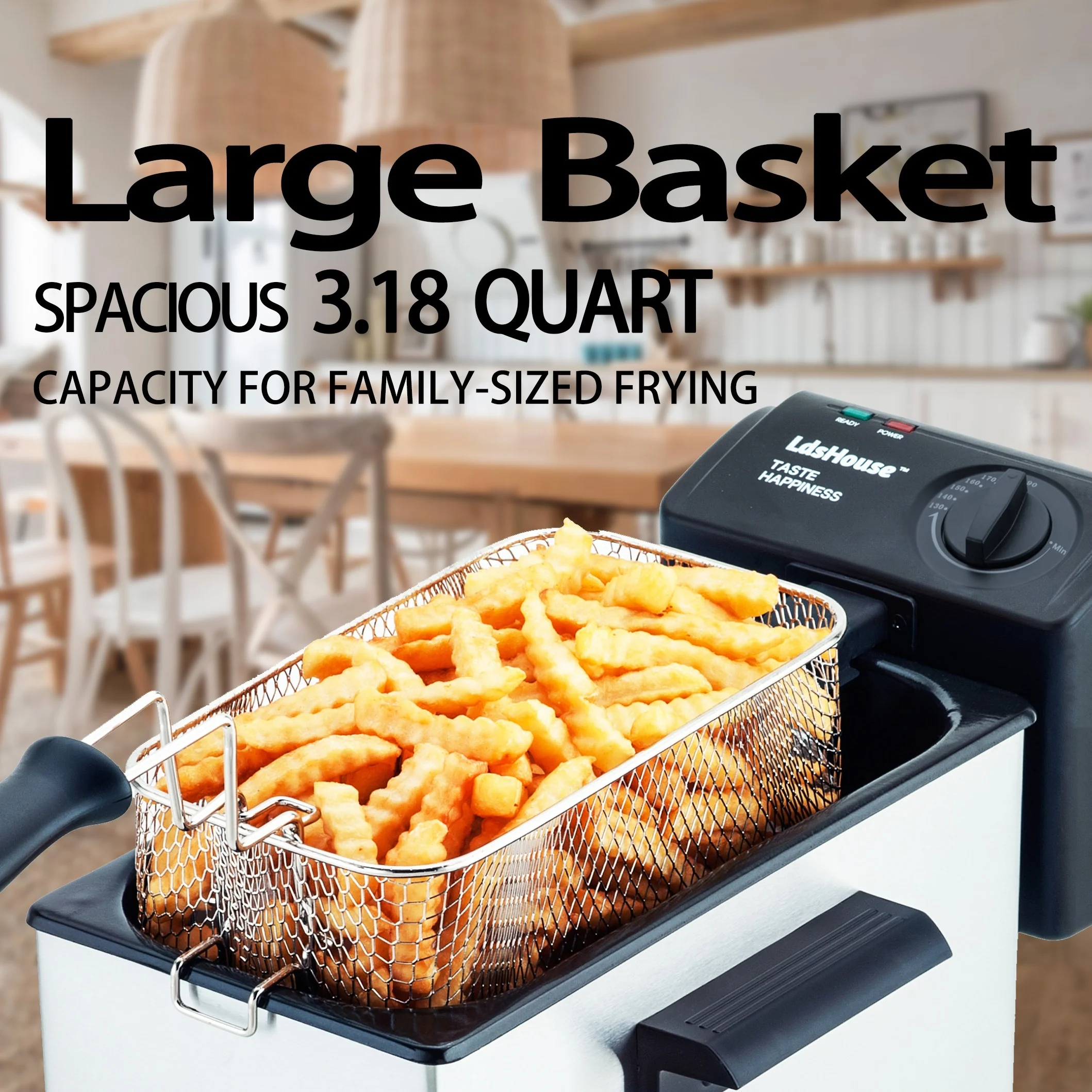 chip fryer Electric Deep Fryer, 치즈핫도그 Basket & Removable Lid 식품건조기 with View Window and Oil Containe진심 갈비탕