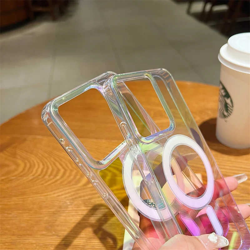 Clear Gradient Wireless Charging Magnetic Case with Magsafe