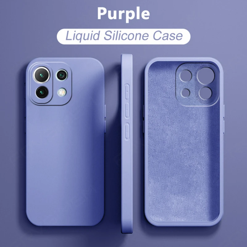 Phone Case 20 Colors Liquid Silicone for Xiaomi 11 Lite 5G Xiao Mi 11Lite NE 5G Mi11 Lite Full Cover
