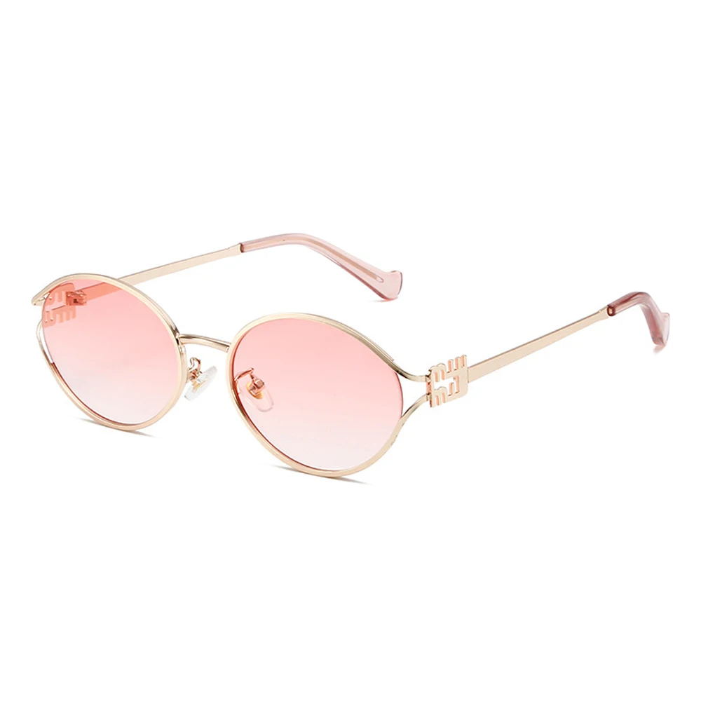 موضة البيضاوي النظارات الشمسية النساء الرجال الفاخ...