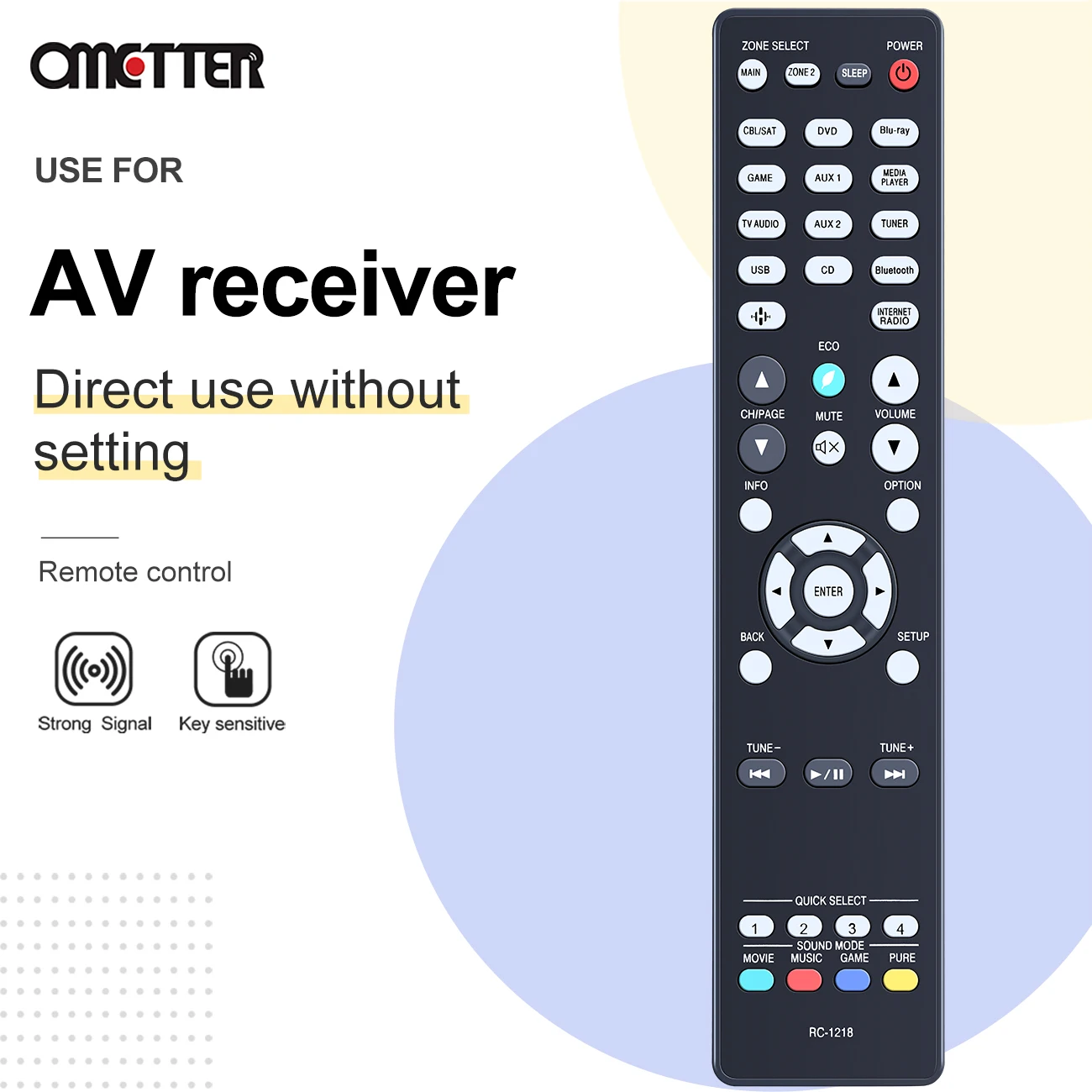 Nuovo Telecomando Rc-1218 Sostituire Per Ricevitore Av Denon 30701024600Ad Ricevitore Av