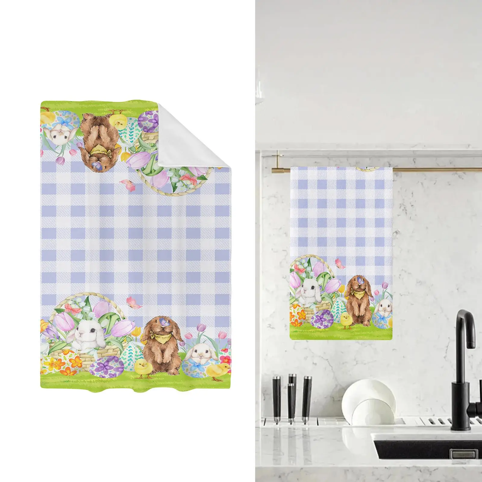 Easter Kitchen Towels Easter Decor Absorbent Dish Towels Easter Hand Towel Tea Towel for Bathroom Home Kitchen Bath Teens