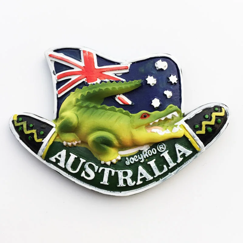 

Fridge Magnet Creative Flag Crocodile Australian Logo Personalized Resin Decoration Crafts Travel Souvenir Message Sticker
