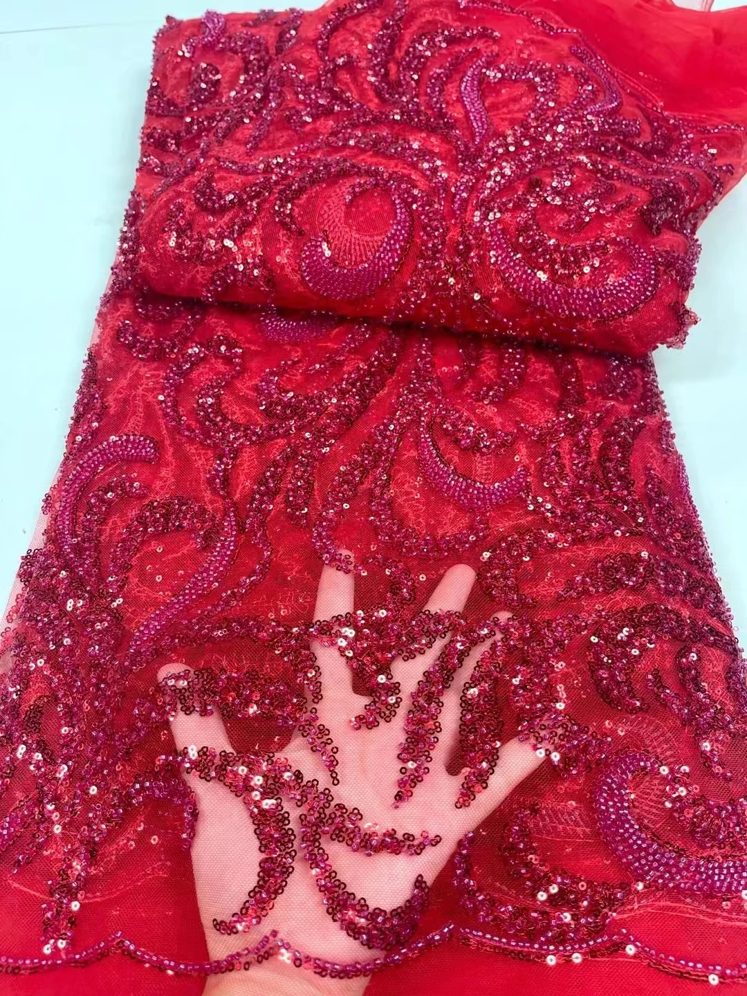 

Африканская французская 3D Тюлевая кружевная ткань 2023, высококачественное кружево с блестками, нигерийские кружевные ткани для свадебного платья, шитье JY128