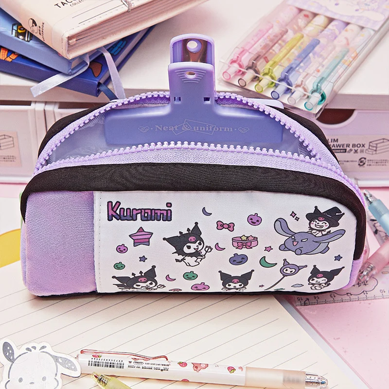 Sanrio Kuromi Anime Pencil Case Children Study Girls Stationery Box Cartoon Women Bags Coin Purse Kid Christmas Gifts anime pencil case