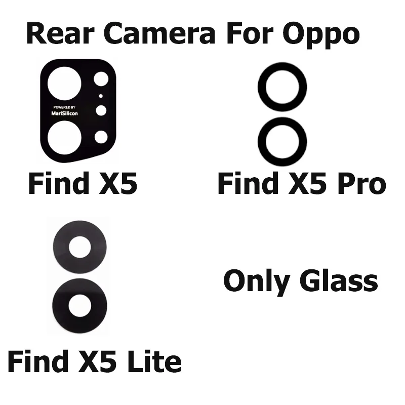 

New Rear Camera Glass Lens For Oppo Find X5 Pro Lite Back Camera Glass With Glue Sticker Repair Parts CPH2371 PFFM10 CPH2307