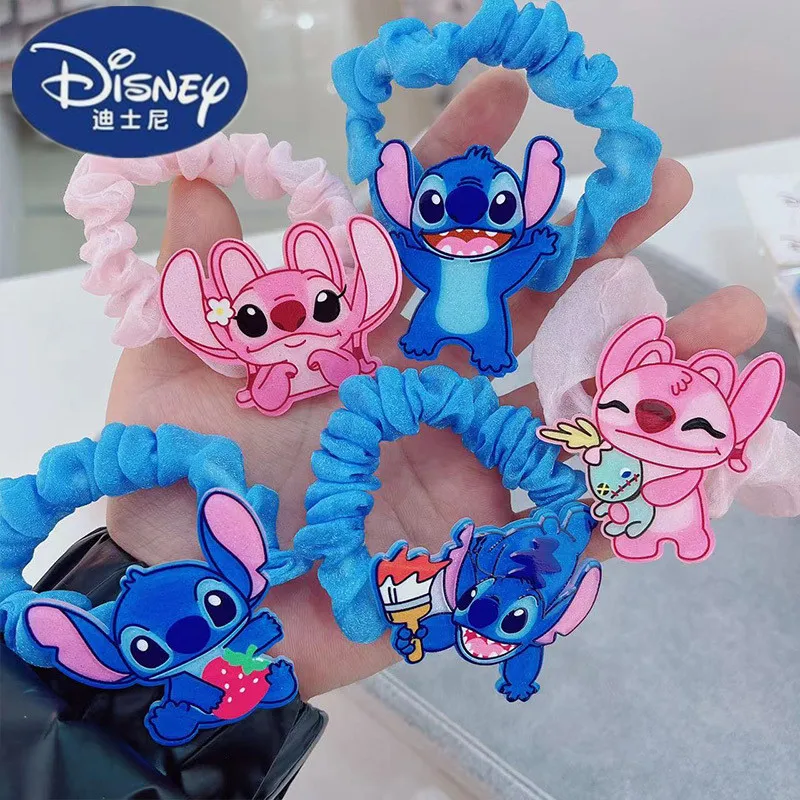 

1/5pcs Disney Anime Lilo & Stitch Hair Bands Kawaii Stitch Hairpin Cartoon Rubber Band Hair Accessoires Girl Gifts Toy