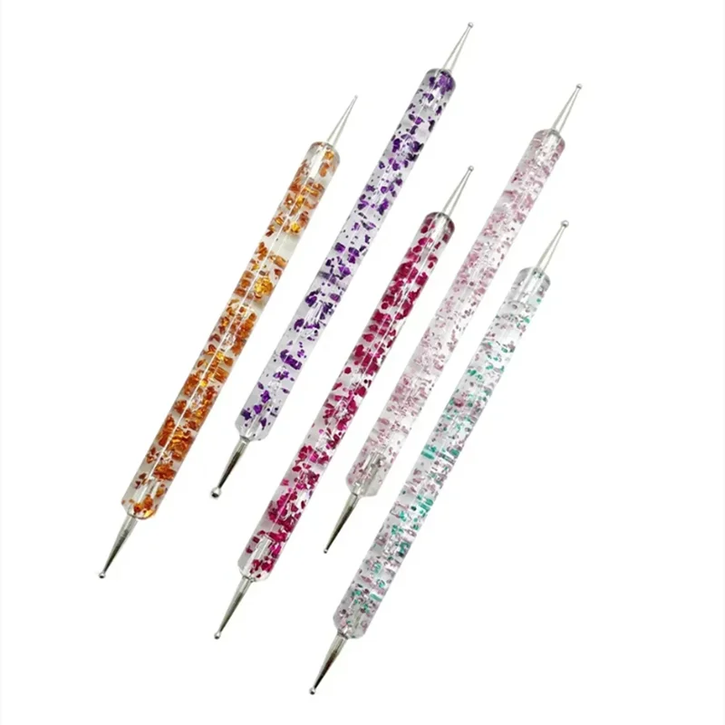 5Pcs/set Portable Nail Art Dotting Pen Crystal Beads Handle Dual-ended Drawing Painting Rhinestones Gems Pens Manicure Tools 3
