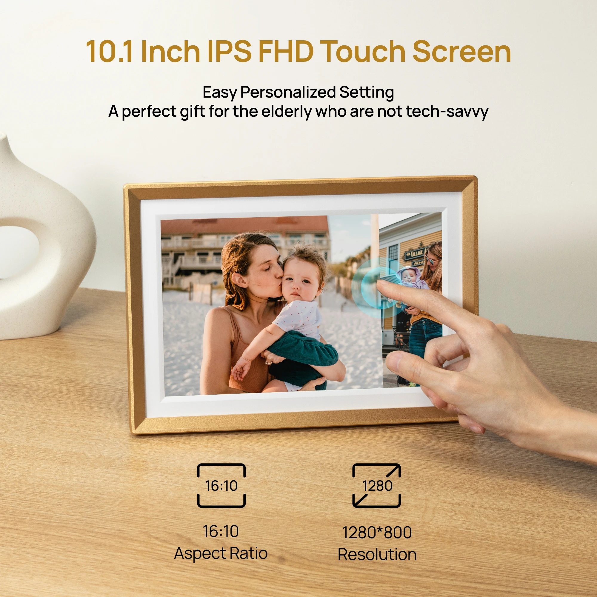 ARZOPA Metal Digital Picture Frame WiFi 10.1" 2