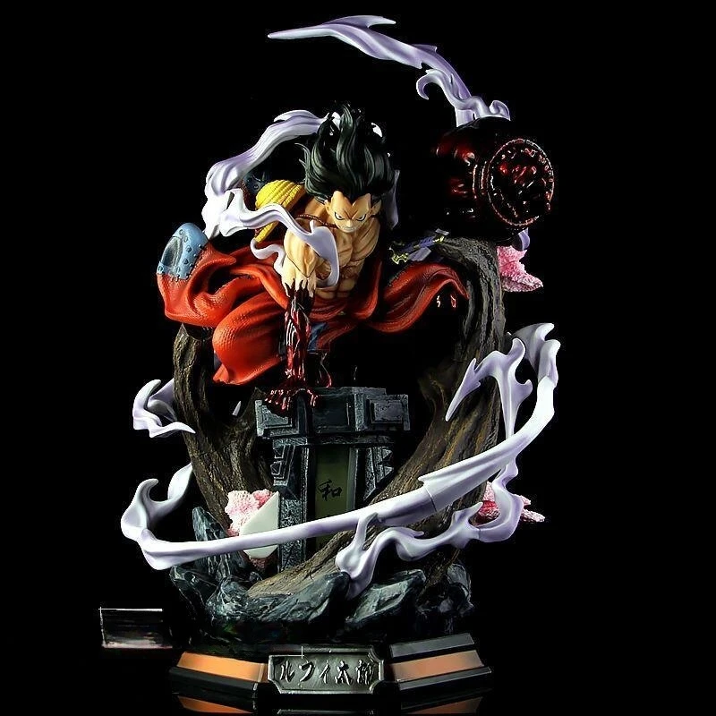 

One Piece Anime Figure 26cm Wano Gear 4 Luffy 2 Head Pieces Statue Figures Collectible Model Decoration Toy Christmas Gift