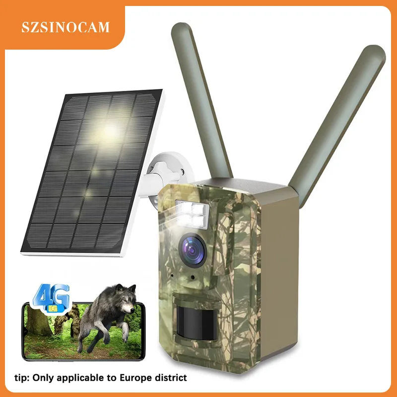 SZSINOCAM US 4G Cellular 3MP 2K Battery Solar PIR Motion Activated Wildlife Hunting Trail Camera IP66 Outdoor Night Vision 1