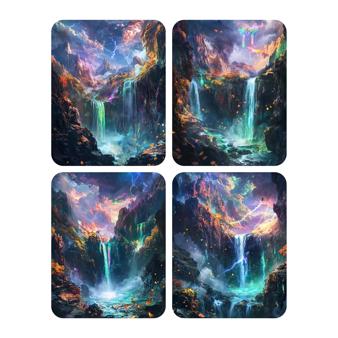 Hand Paint Green waterfall Painting By Numbers Kit DIY Acrylic Artwork ...