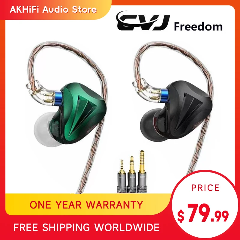 

CVJ Freedom 5 Hybrid Drivers in-Ear Monitors Earphone 1DD+4BA IEMs Music Earbuds with 4 Switchable Tuning Modes & 3 Types Plugs