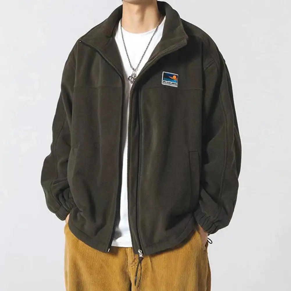 Men Winter Jacket Stylish Retro Lambswool Coat Warm Zipper Placket Loose Fit Outwear for Men Women for Fall Winter Fashion Men