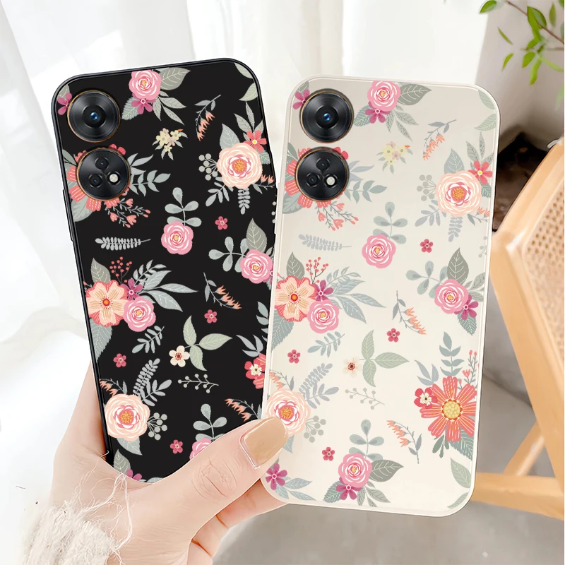 Vintage Showy Flowers Pattern Silicone Soft Shockproof Phone Case - Bumper Back Cover