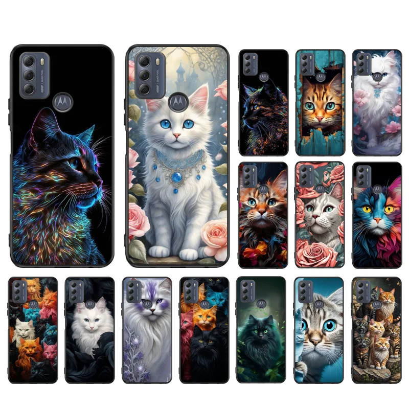 

Cat Art Phone Case For Moto G10 G20 G30 G100 G22 G41 G13 G23 G31 G32 G40 G60 E22 E20 E30 E40 E32 Edge 20 Lite 30Neo