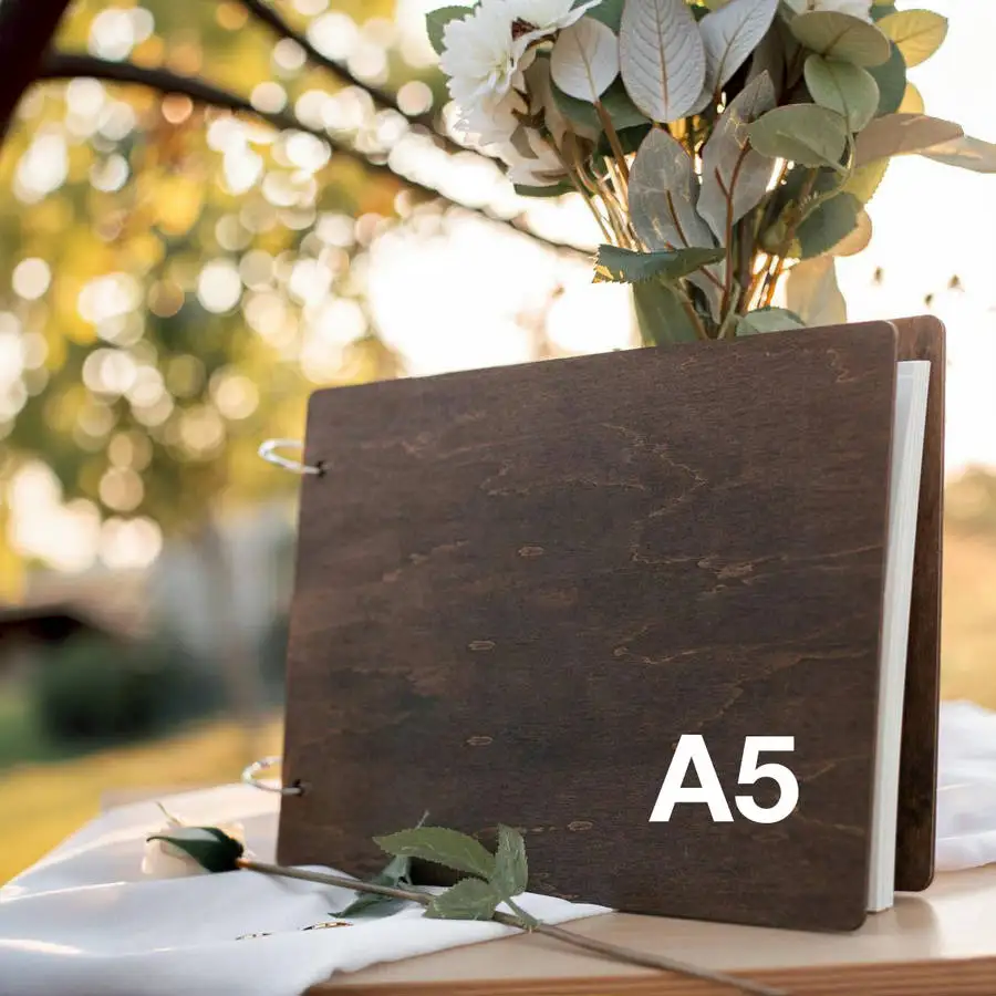 Personalized Wedding Guest Book Photo Album Laser Engraved Perfect for Photos Custom Wedding Album Wooden Gift Preserve Memories