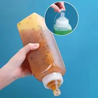 600/800/1000ML Squeeze Sauce Bottles Condiment Dispenser Large Mouth Dustproof Kitchen Seasoning Salad Sauce Olive Oil Bottle 1
