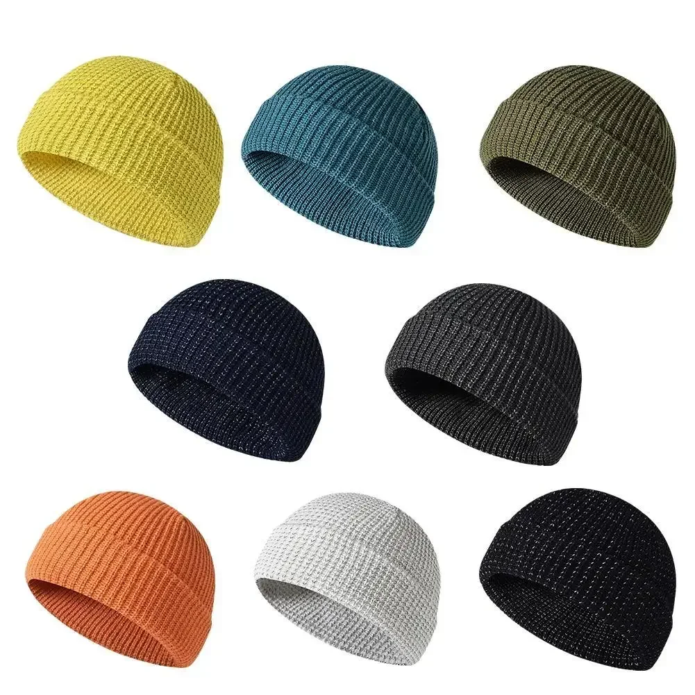 Cycling reflective knit caps Fall/winter skullcaps for men and women thermal caps