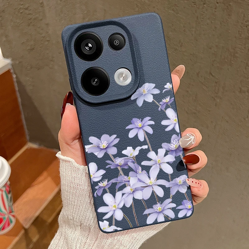Floral Leather Texture Soft Phone Case